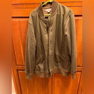 J Crew Wallace & Barnes Olive Green XL MA-1 Snap Front Bomber Flight Jacket
